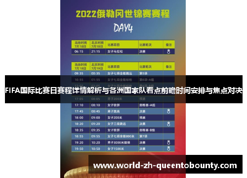 FIFA国际比赛日赛程详情解析与各洲国家队看点前瞻时间安排与焦点对决